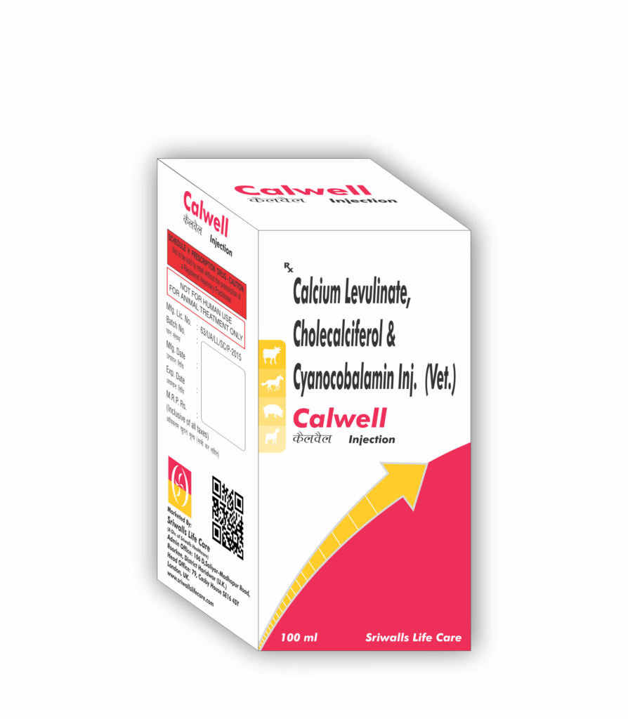 Veterinary Calcium Levulinate, Cholecalciferol & Cyanocobalamin 100 ml