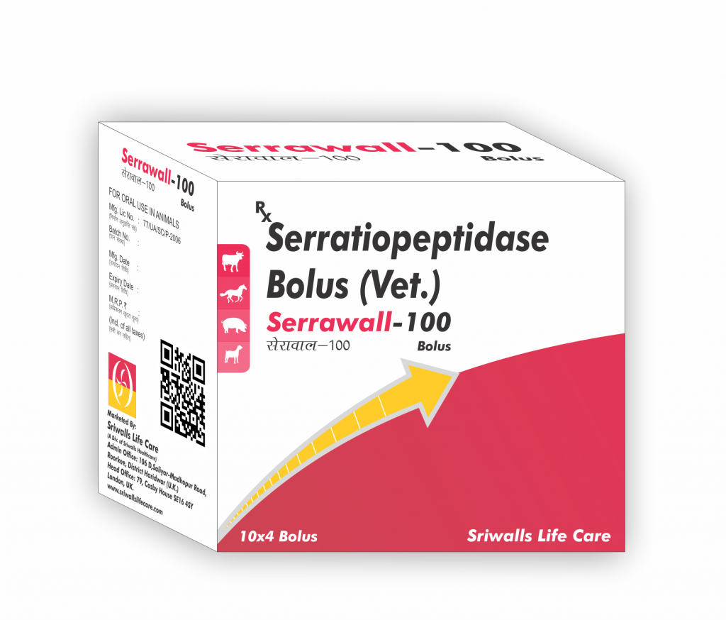 Serratiopeptidase 100 mg Veterinary Bolus
