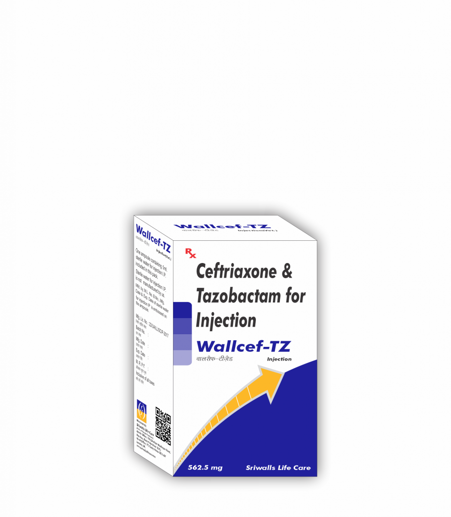 Veterinary Ceftriaxone 500 mg & Tazobactam 62.5 mg Injection