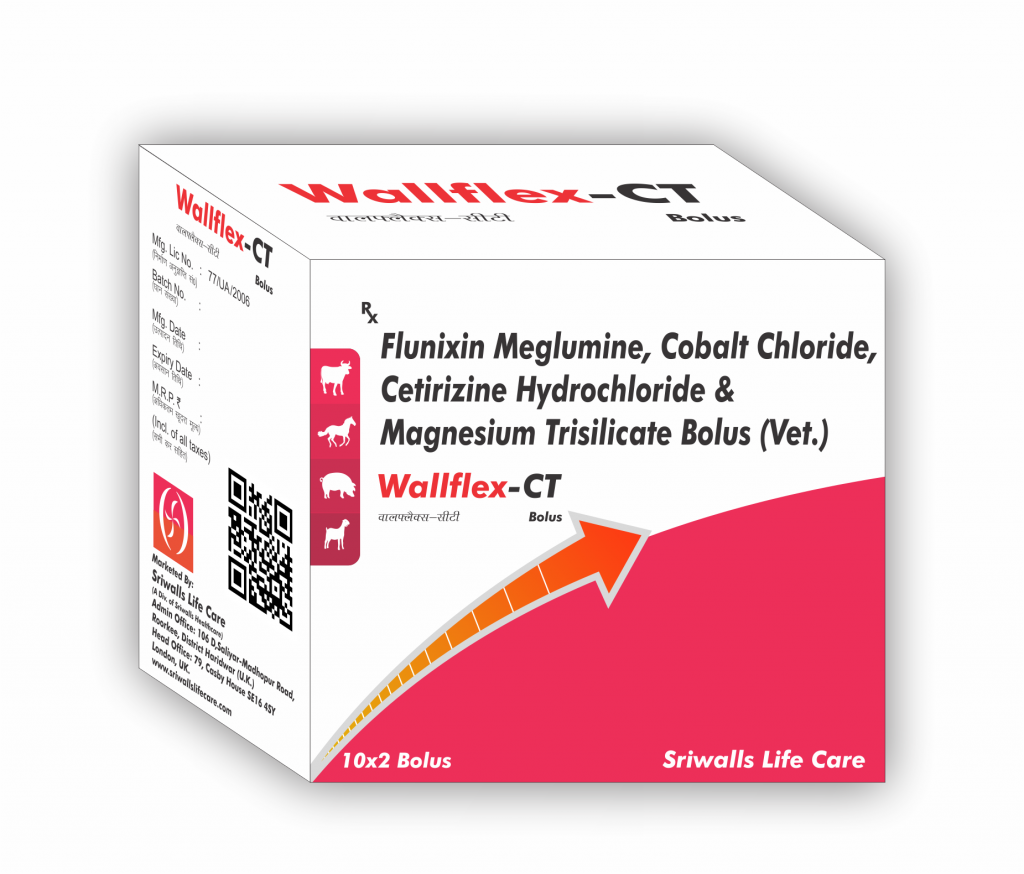 Flunixin Meglumine & Cetirizine, Cobalt & Magnesium Trisilicate Veterinary Bolus
